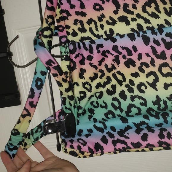 Shein Rainbow Cheetah Print Flared Pants - Picture 3 of 4